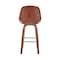 Armen Living Arabela 26" Cream Faux Leather and Walnut Wood Swivel Bar Stool LCAABAWACR26 - alternate 3